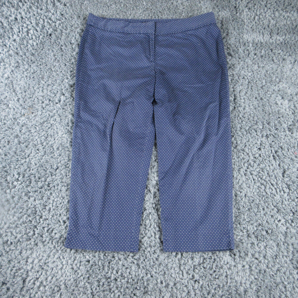 Talbots Pants Womens 16P Petites Blue White Polka Dots Signature Capri 37x22*